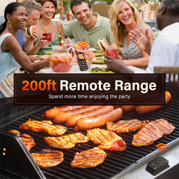 WiFi Grill Meat Thermometer Smoker BBQ Rechargeable APP Remote Oven  Temperature